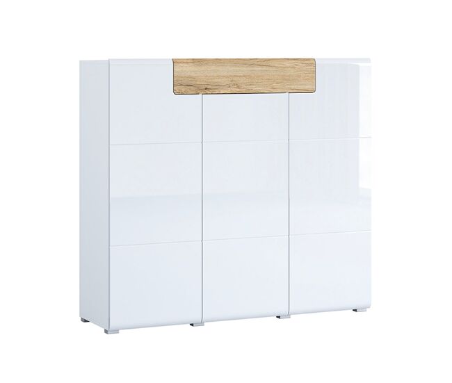 Aparador 3 puertas y 1 cajón jules blanco y madera
