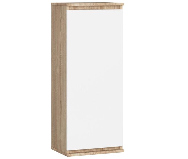 Armario colgante akord w40 roble sonoma 40 cm 1 puerta frente en color blanco 3 estantes 40x30x99 cm