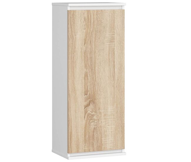 Armario colgante akord w40 blanco 40 cm 1 puerta frente en color roble sonoma 3 estantes 40x30x99 cm