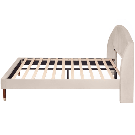 Cama de casal de veludo 140x200cm,bege