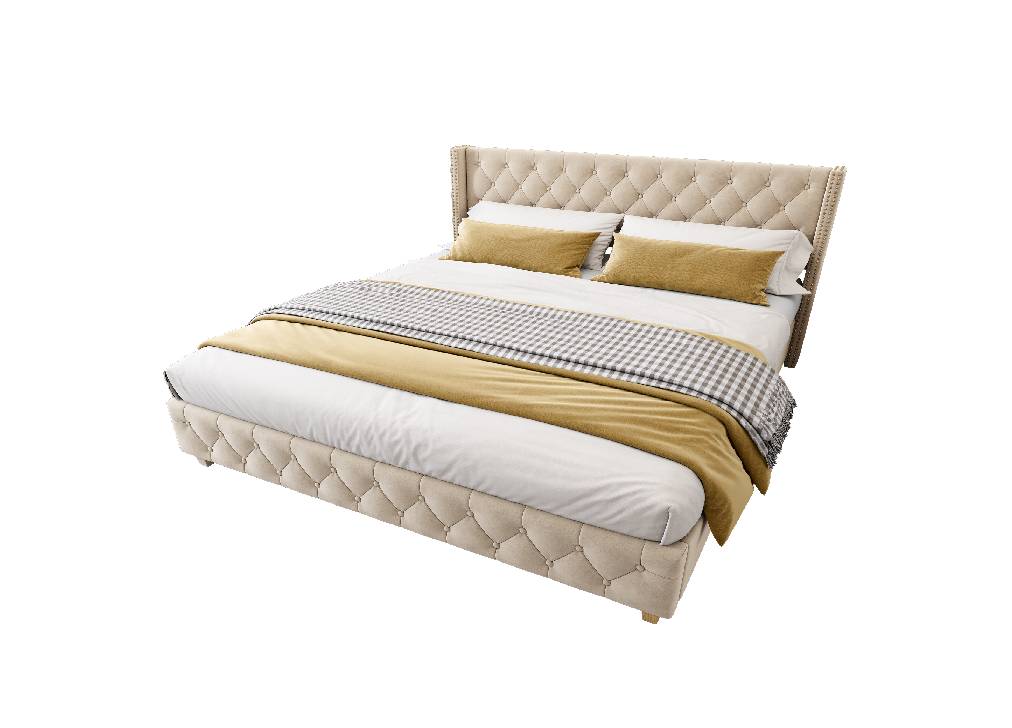 Cama de matrimonio de terciopelo 169x205