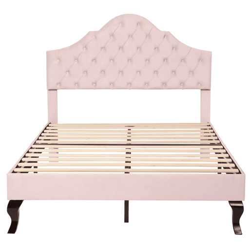 Cama de casal de veludo 140x200cm,rosa