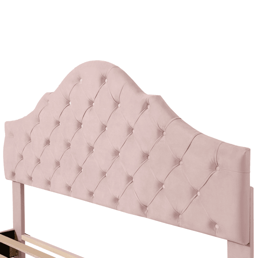 Cama de casal de veludo 140x200cm,rosa
