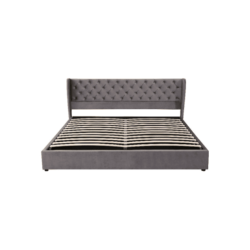 Cama de casal de veludo 180x200cm com armazenamento,cinzento