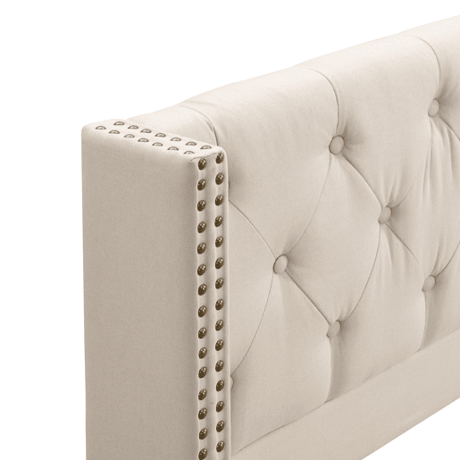 Cama de casal de linho 140x190cm,bege