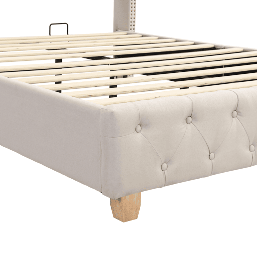 Cama de casal de linho 140x190cm,bege