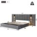 Cama de matrimonio de terciopelo con espacio de almacenamiento 248x206 Cama de matrimonio de terciopelo con espacio de almacenamiento 248x206 Gris