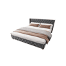 Cama de casal de veludo 160x200cm,cinzento