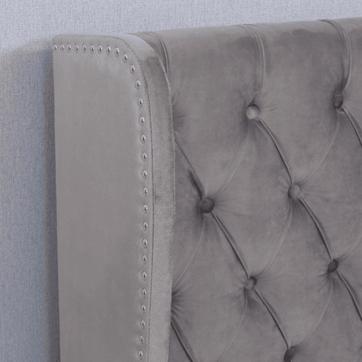 Cama de casal de veludo 140x200cm com armazenamento,cinzento