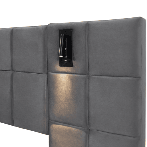 Cama de casal de veludo 180x200cm com armazenamento,cinzento