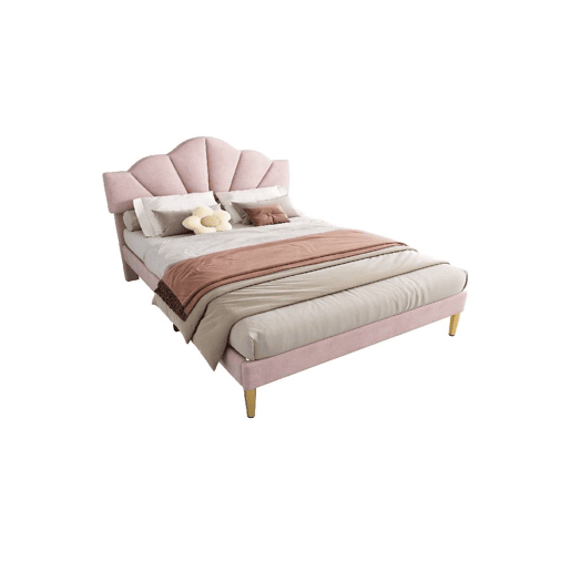 Cama de casal de veludo 140x190cm,rosa