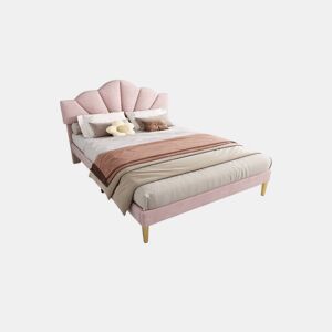 Cama de casal de veludo 140x190cm,rosa