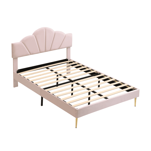 Cama de casal de veludo 140x190cm,rosa