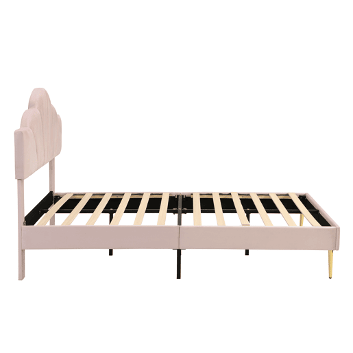 Cama de casal de veludo 140x190cm,rosa