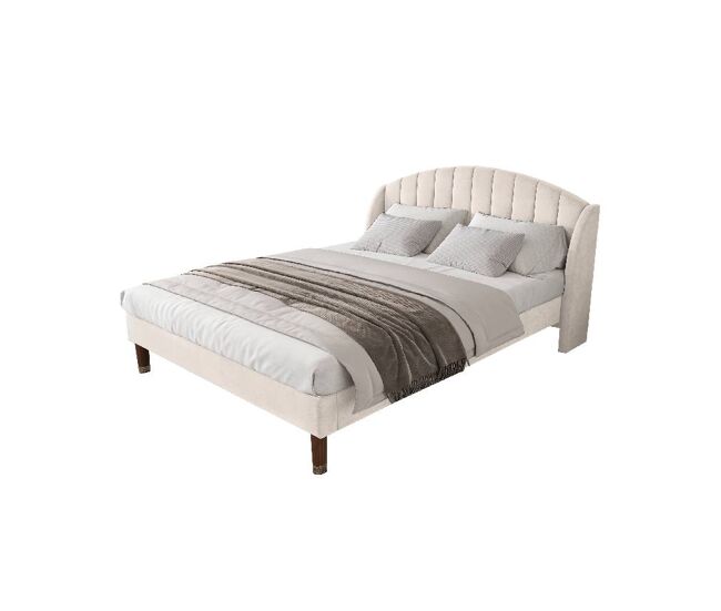 Cama de matrimonio de terciopelo 140x190cm,beige