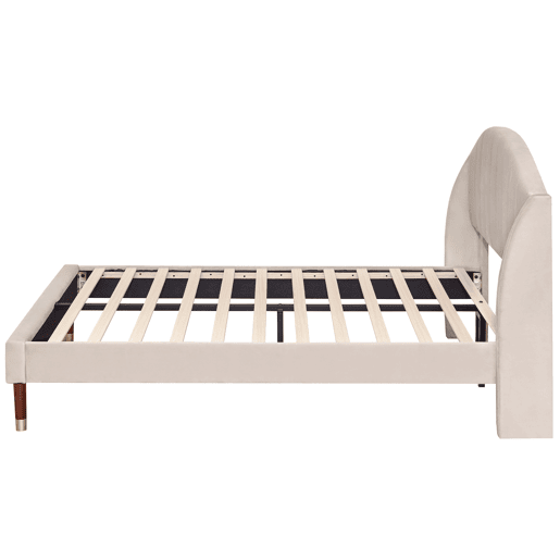 Cama de casal de veludo 140x190cm,bege
