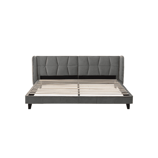 Cama de casal de veludo 180x200cm,cinzento