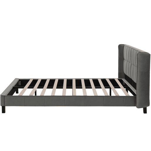 Cama de casal de veludo 180x200cm,cinzento