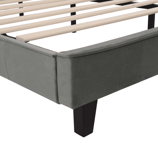 Cama de casal de veludo 180x200cm,cinzento