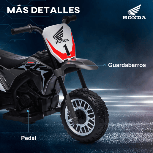 HOMCOM Mota Elétrica com Licença Honda CRF450RL para Crianças acima de 18 Meses Mota de Bateria 6V com Velocidade 3kmh Buzina e Som de Arranque Carga Máxima 25 kg 71x40,5x43,5 cm Cinza HOMCOM Mota Elétrica com Licença Honda CRF450RL para Crianças acima de 18 Meses Mota de Bateria 6V com Velocidade 3kmh Buzina e Som de Arranque Carga Máxima 25 kg 71x40,5x43,5 cm Cinza