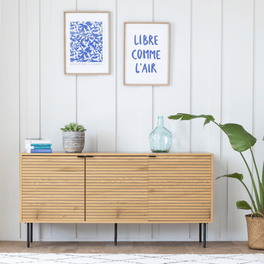 Aparador de madera de 3 puertas 150cm STINNA Aparador de madera de 3 puertas 150cm STINNA