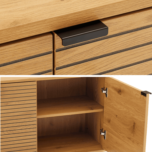 Aparador de madera de 3 puertas 150cm STINNA Aparador de madera de 3 puertas 150cm STINNA