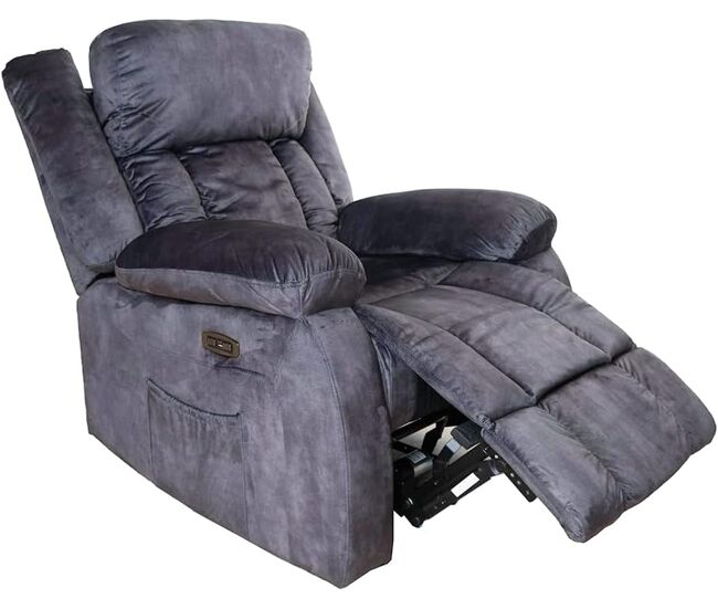 Sillón relax eléctrico innova, sillón eléctrico reclinable, reposacabezas reclinable eléctrico, microfibra (negro magía)