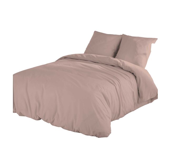 Icehome - funda nórdica lisa 3 piezas cama 150 - microfibra poliéster - fabricado en españa - beige
