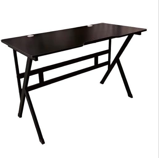 Mesa gaming 120x60cm con tablero efecto fibra de carbono, mesa gamer de juegos