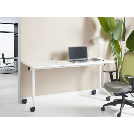 Secretária dobrável CAVI Branco 160 cm 60 cm com rodas