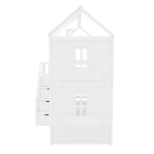 Beliche,cama-casa de madeira de pinho 90x200cm com 1 gaveta,branco Beliche,cama-casa de madeira de pinho 90x200cm com 1 gaveta,branco