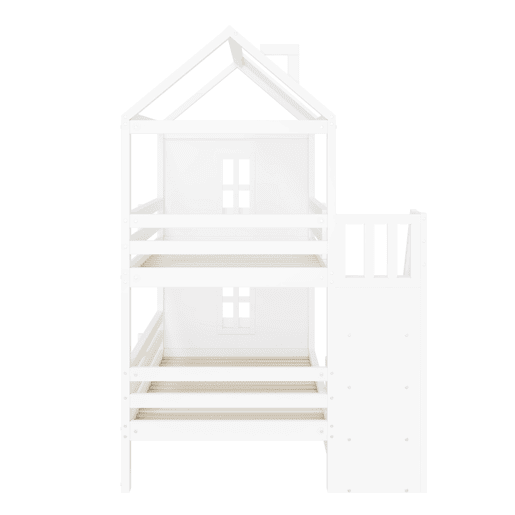 Beliche,cama-casa de madeira de pinho 90x200cm com 1 gaveta,branco Beliche,cama-casa de madeira de pinho 90x200cm com 1 gaveta,branco