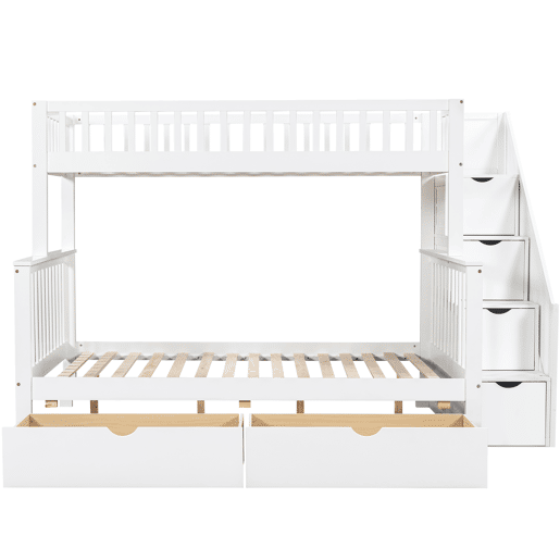 Beliche triplo de madeira de pinho 90x200(140x200)cm com 2 gavetas,branco Beliche triplo de madeira de pinho 90x200(140x200)cm com 2 gavetas,branco