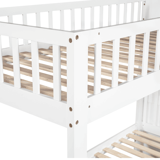 Beliche triplo de madeira de pinho 90x200(140x200)cm com 2 gavetas,branco Beliche triplo de madeira de pinho 90x200(140x200)cm com 2 gavetas,branco
