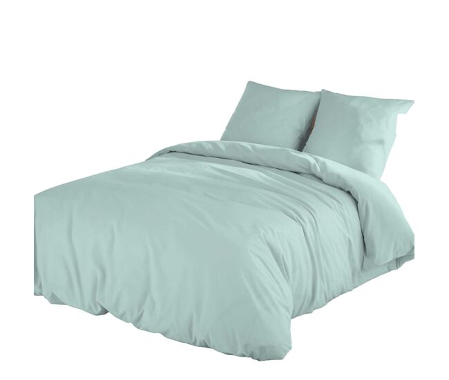 Icehome - funda nórdica lisa 3 piezas cama 180 - microfibra poliéster - fabricado en españa - verde claro