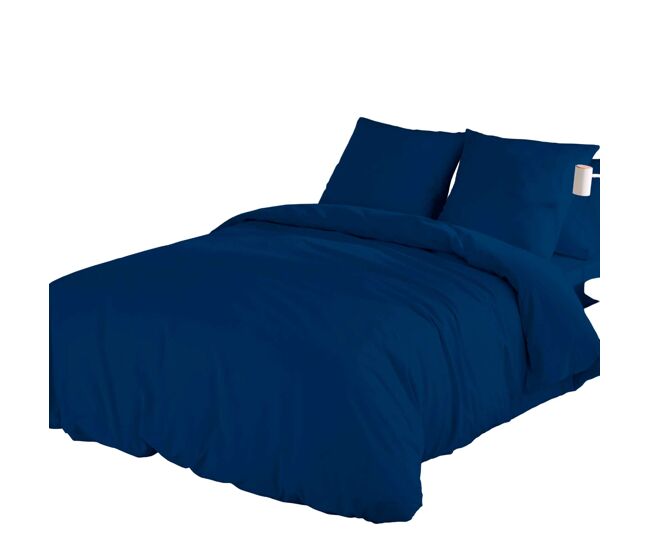 Icehome - funda nórdica lisa 3 piezas cama 150 - microfibra poliéster - fabricado en españa - azul