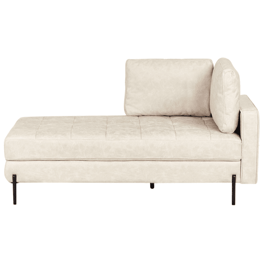 Beliani Chaise longue à direita Pele sintética REBAIS