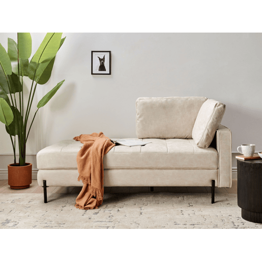 Beliani Chaise longue à direita Pele sintética REBAIS