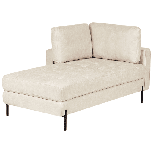 Beliani Chaise longue à direita Pele sintética REBAIS