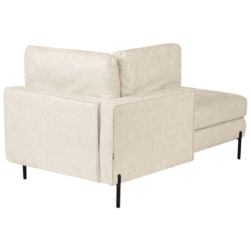 Beliani Chaise longue à direita Pele sintética REBAIS