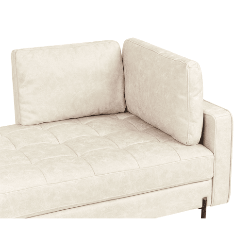 Beliani Chaise longue à direita Pele sintética REBAIS