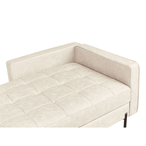 Beliani Chaise longue à direita Pele sintética REBAIS