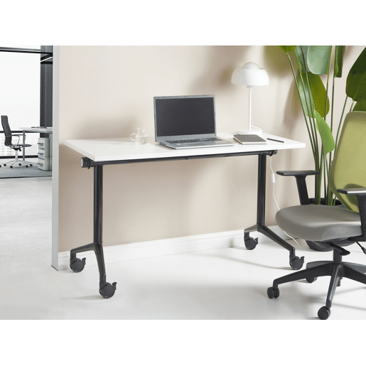 Secretária dobrável CAVI Branco 120 cm 60 cm com rodas
