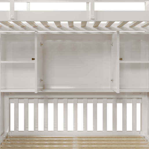 Beliche triplo de madeira maciça 90x200(140x200)cm,branco Beliche triplo de madeira maciça 90x200(140x200)cm,branco