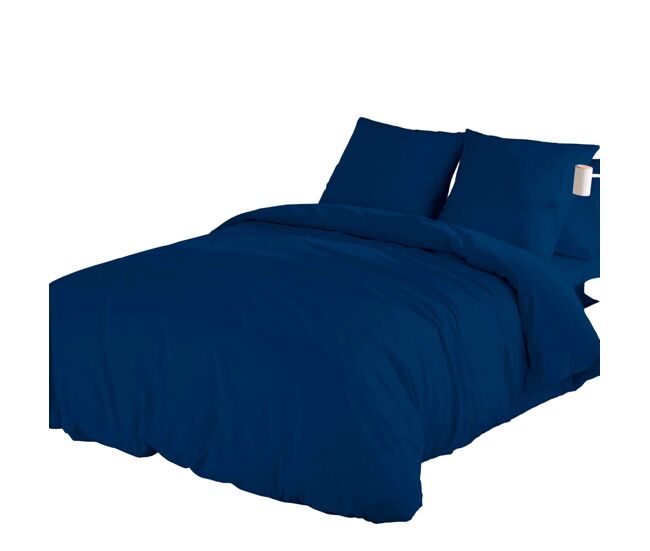 Icehome - funda nórdica lisa 2 piezas cama 135 - microfibra poliéster - fabricado en españa - azul