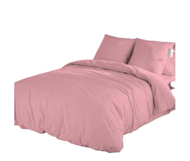 Icehome - funda nórdica lisa 2 piezas cama 90 - microfibra poliéster - fabricado en españa - rosa viejo