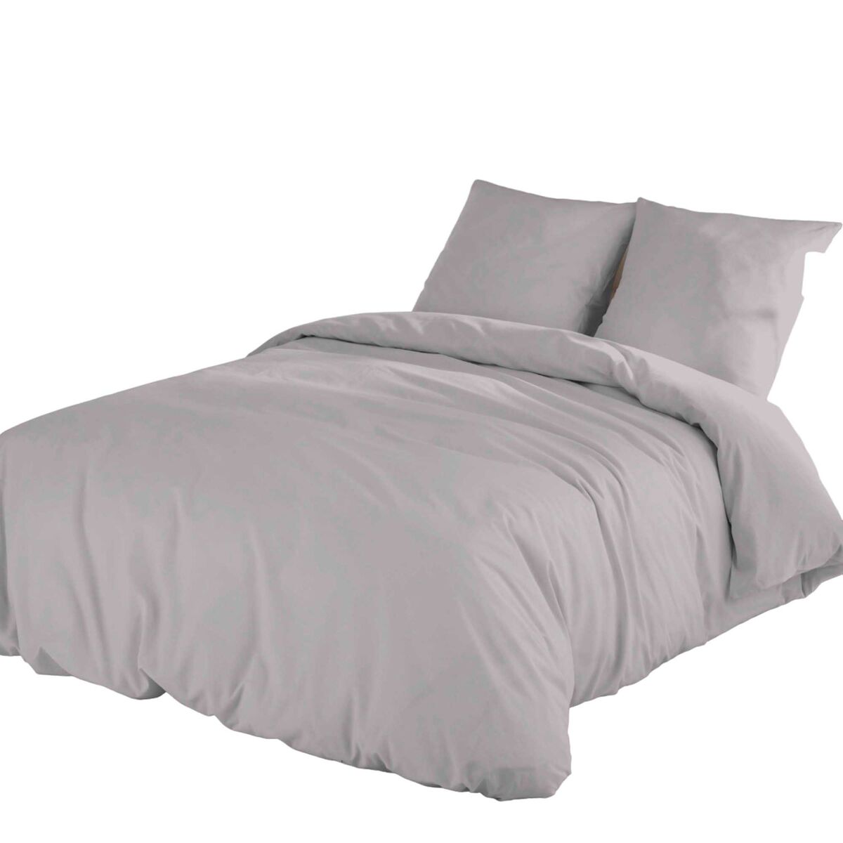 Icehome - funda nórdica lisa 3 piezas cama 150 - microfibra poliéster - fabricado en españa - gris claro