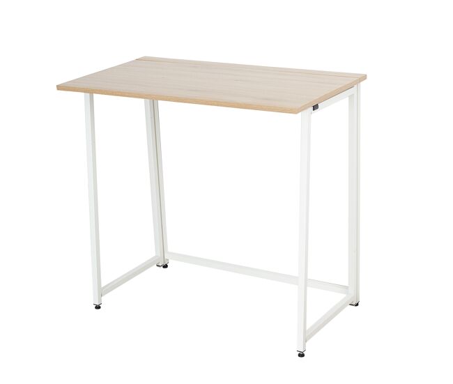 Mesa de escritorio plegable utility multifuncional para oficina en casa, 50 x 80 cm, estructura metálica, con estante de almacenamiento, (taupe)