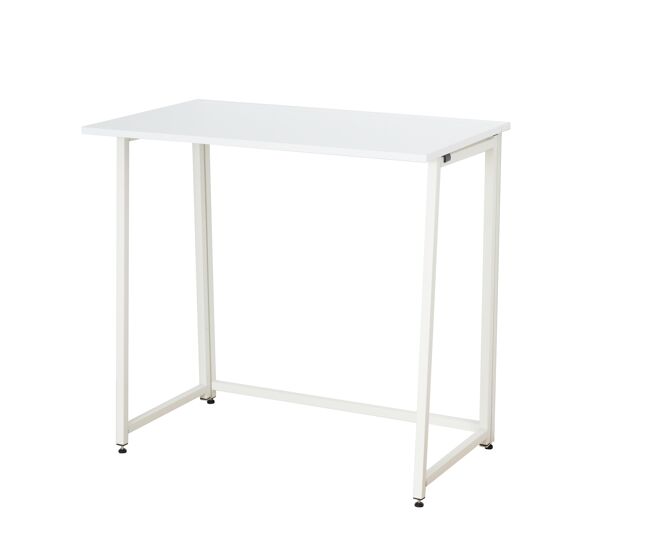 Mesa de escritorio plegable utility multifuncional para oficina en casa, 50 x 80 cm, estructura metálica, con estante de almacenamiento, (blanco)