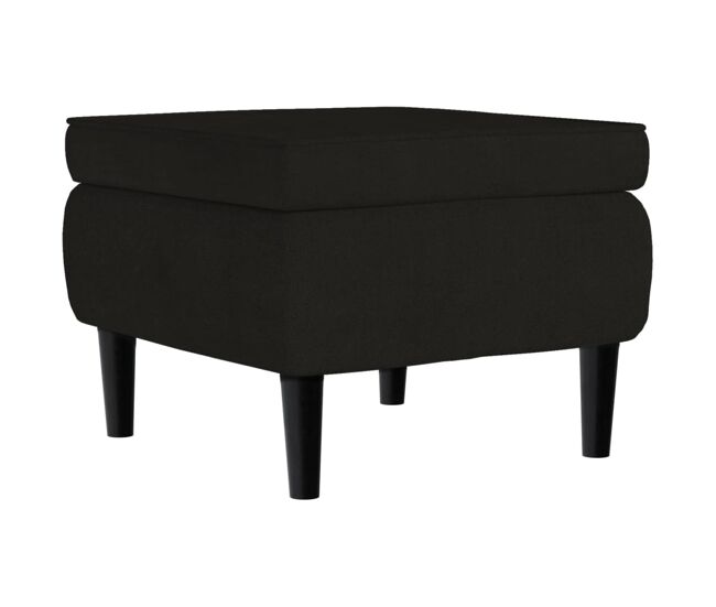 Vidaxl taburete con patas de madera terciopelo negro